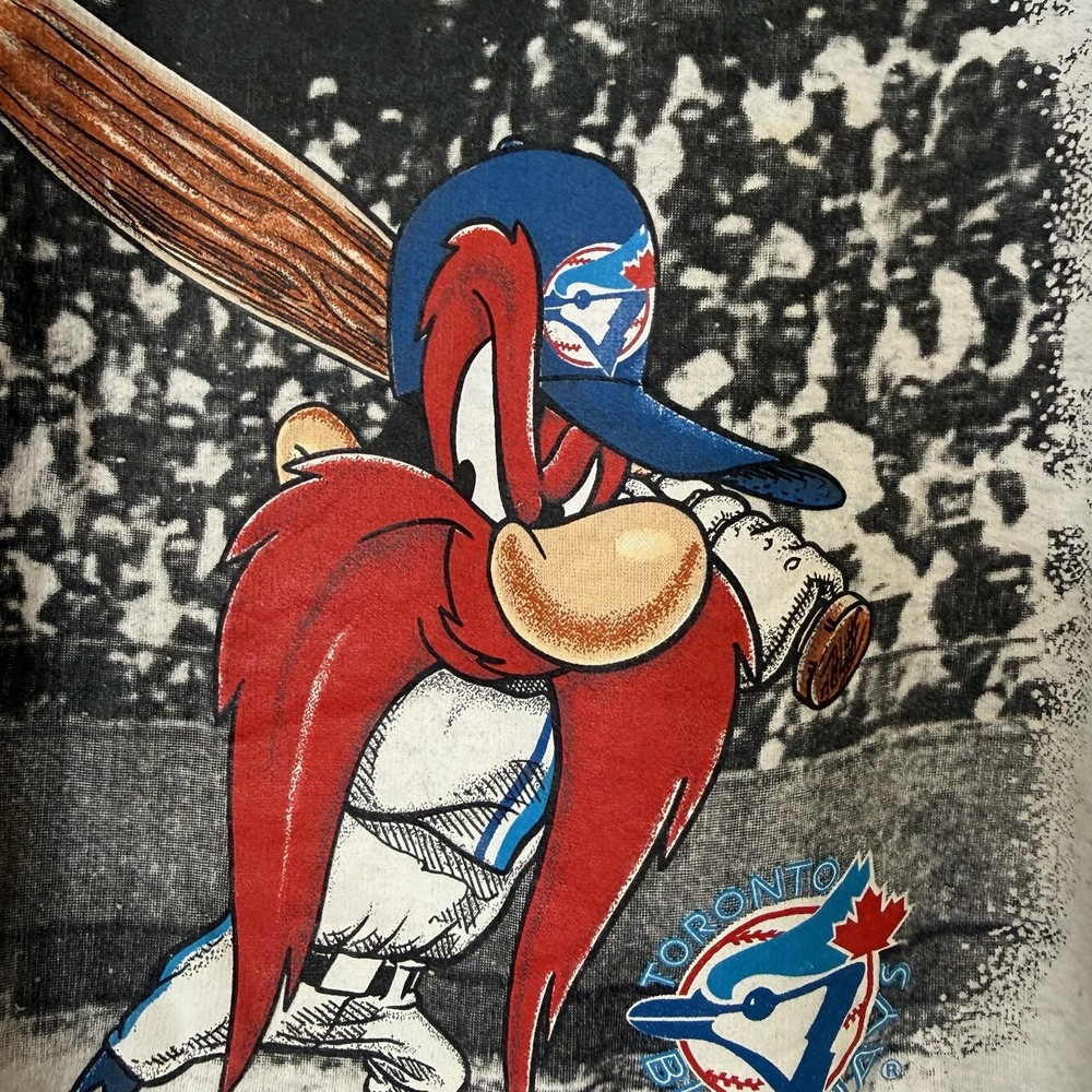 Vintage 90s 1994 Toronto Blue Jays Looney Tunes Elmer Fudd Crewneck Medium - Picture 4 of 7